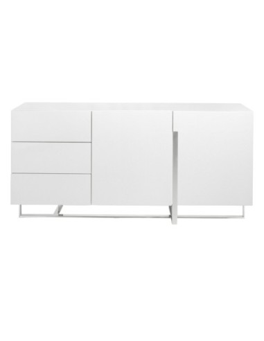 Aparador madera blanco y acero cromado