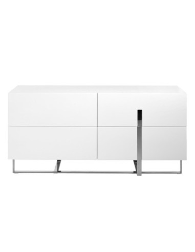 Aparador madera blanco y acero cromado