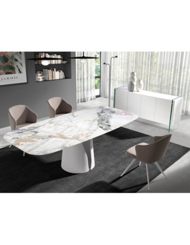 Aparador madera blanco y cristal templado