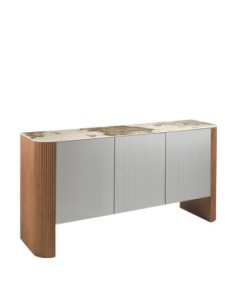 Aparador madera color plata, nogal y tapa de mármol...