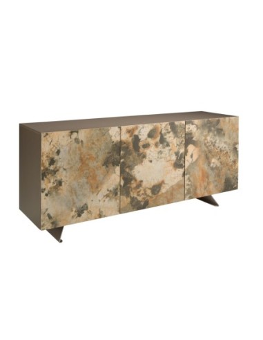 Aparador madera taupé metalizado