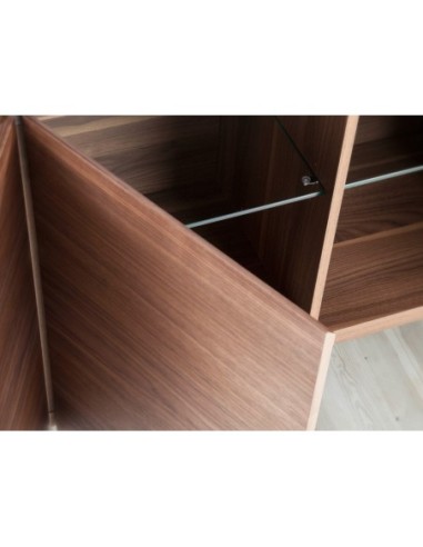 Aparador nogal con tapa de cristal imitación...