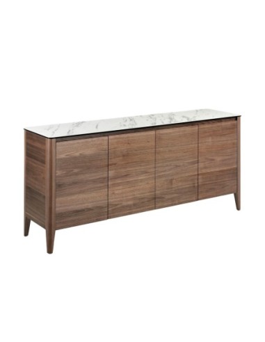 Aparador nogal con tapa de cristal imitación...