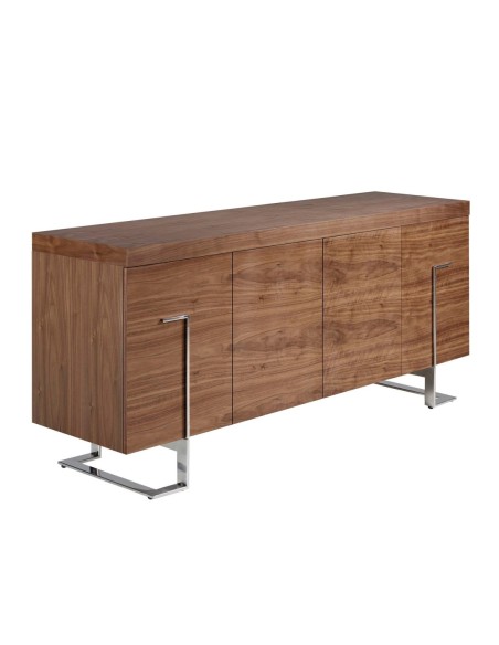 Aparador nogal y acero cromado