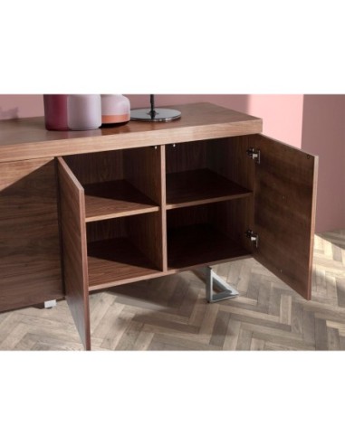Aparador nogal y acero cromado