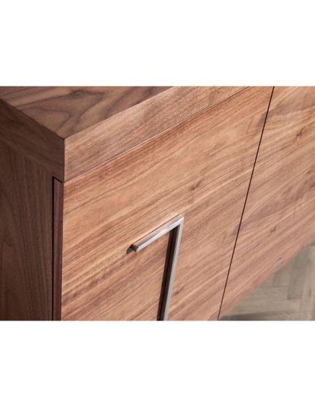 Aparador nogal y acero cromado