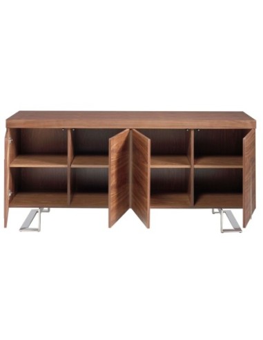 Aparador nogal y acero cromado