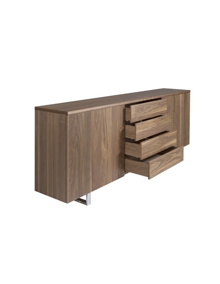 Aparador nogal y acero cromado