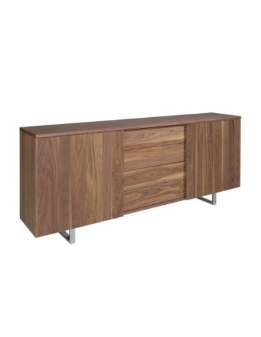 Aparador nogal y acero cromado