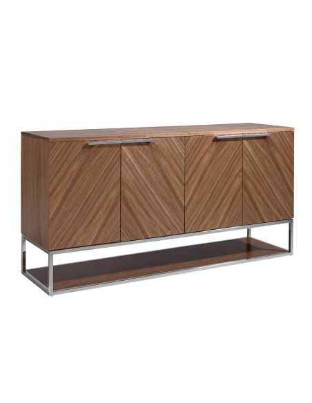 Aparador nogal y acero cromado