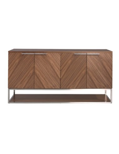 Aparador nogal y acero cromado