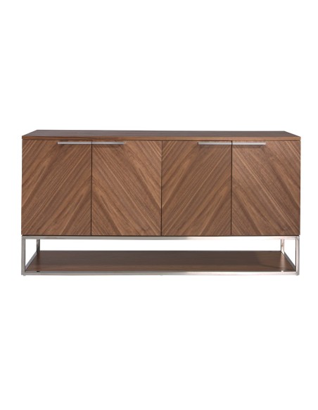 Aparador nogal y acero cromado