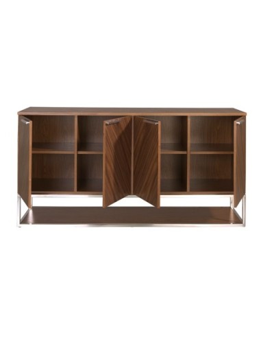 Aparador nogal y acero cromado