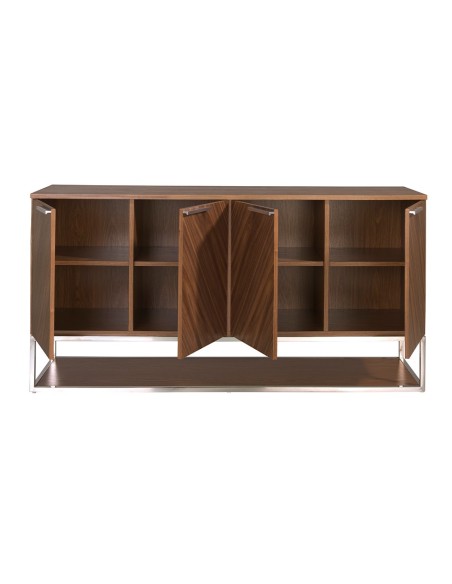 Aparador nogal y acero cromado