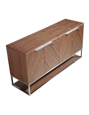 Aparador nogal y acero cromado