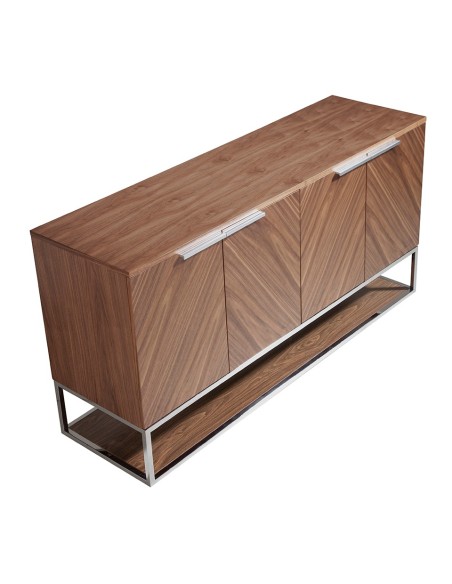 Aparador nogal y acero cromado