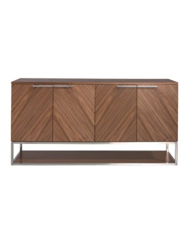 Aparador nogal y acero cromado