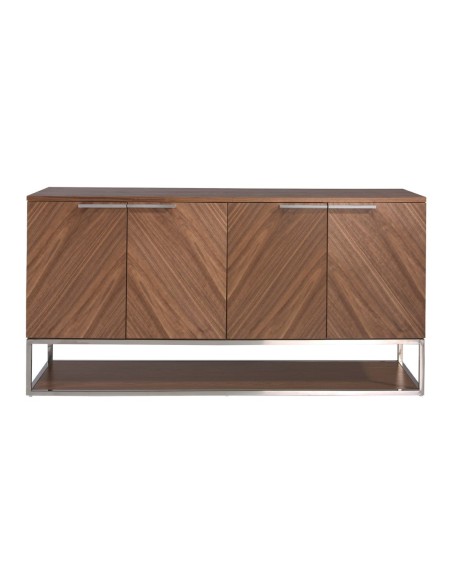 Aparador nogal y acero cromado