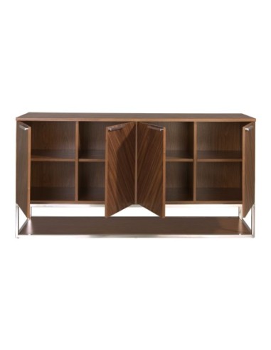 Aparador nogal y acero cromado