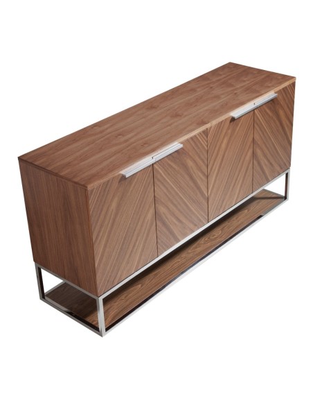 Aparador nogal y acero cromado