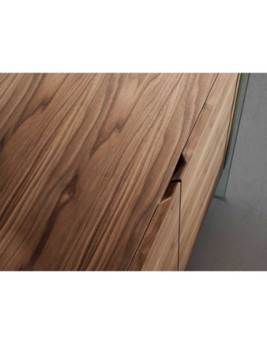 Aparador nogal y cristal templado