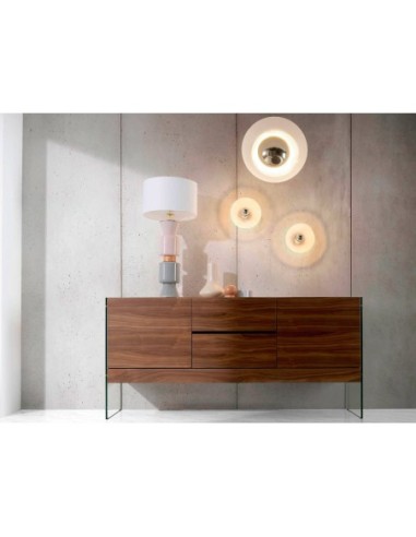 Aparador nogal y cristal templado