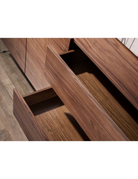 Aparador nogal y cristal templado