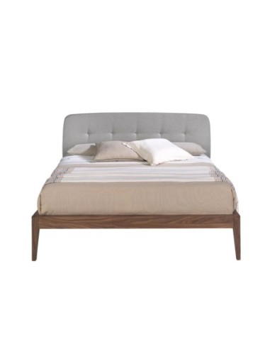 Cama capitoné tela color gris