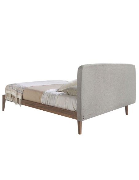 Cama capitoné tela color gris