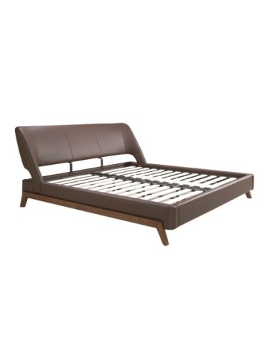 Cama polipiel color marrón chocolate