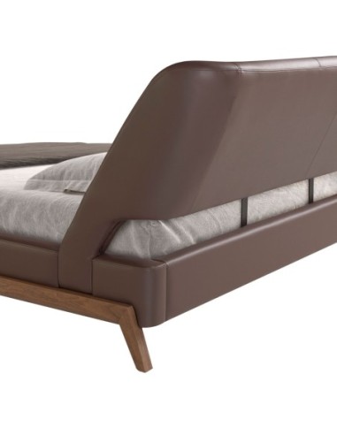 Cama polipiel color marrón chocolate