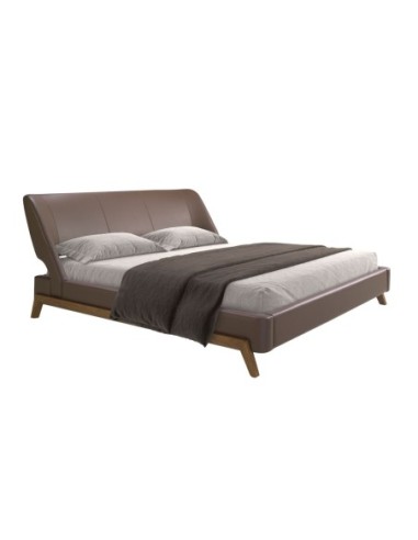 Cama polipiel color marrón chocolate