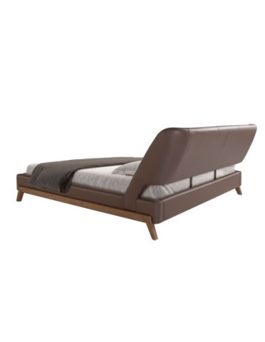 Cama polipiel color marrón chocolate