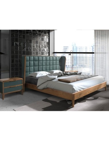 Cama polipiel color verde oscuro