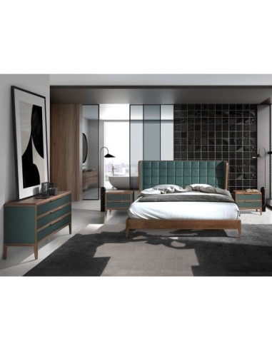 Cama polipiel color verde oscuro