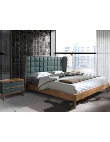 Cama polipiel color verde oscuro
