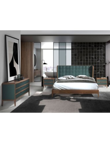 Cama polipiel color verde oscuro