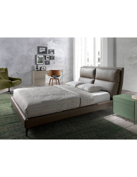 Cama polipiel color visón