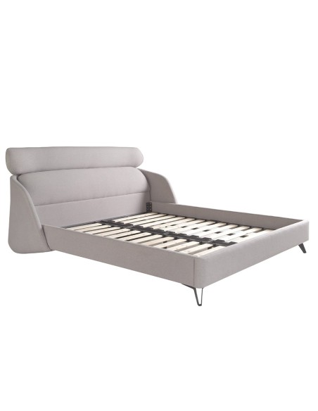 Cama tela color gris claro