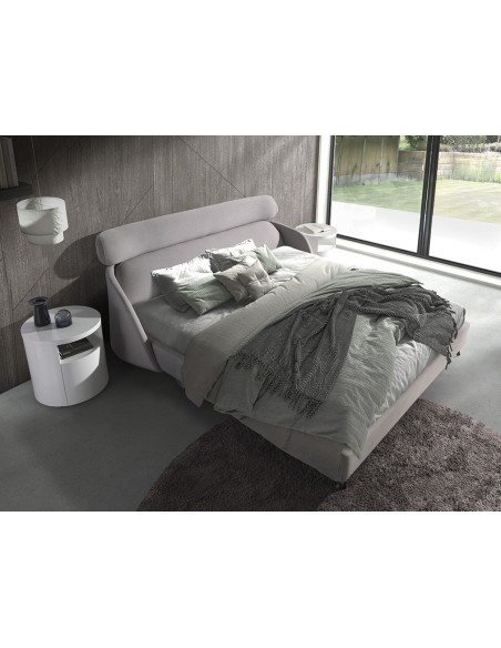 Cama tela color gris claro