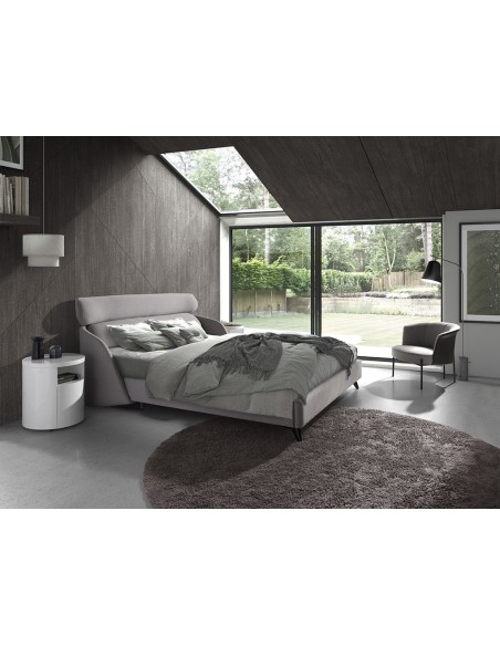 Cama tela color gris claro
