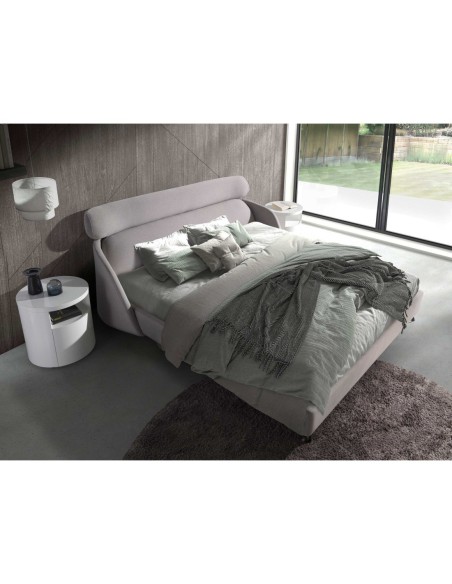 Cama tela color gris claro