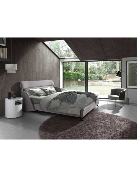 Cama tela color gris claro