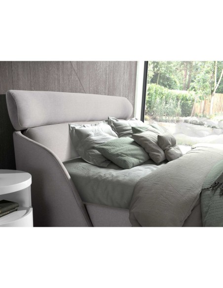 Cama tela color gris claro