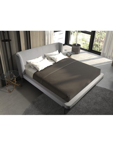 Cama tela color gris claro