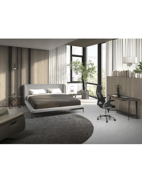 Cama tela color gris claro