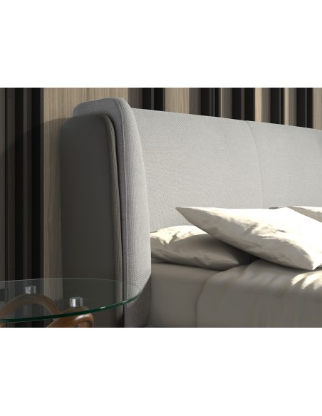 Cama tela color gris claro