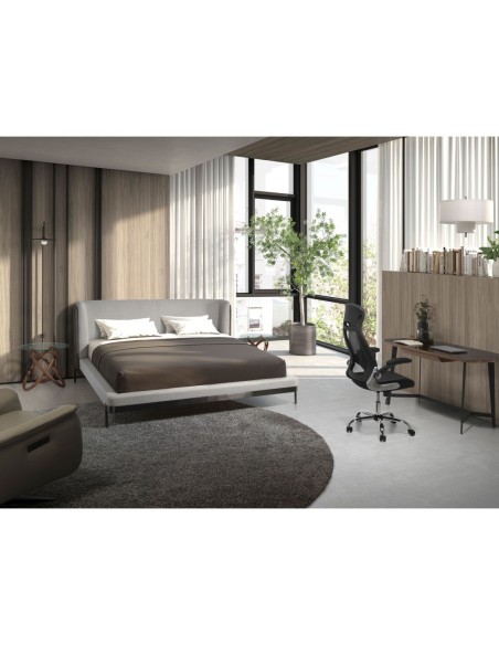 Cama tela color gris claro