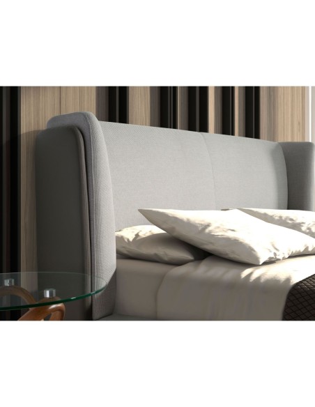 Cama tela color gris claro