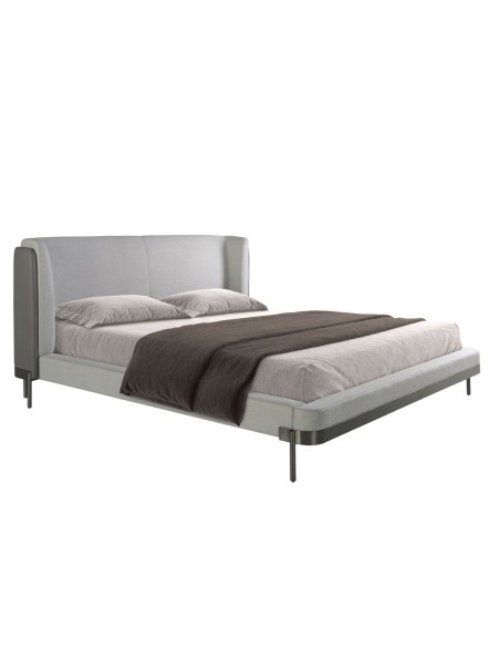 Cama tela color gris claro
